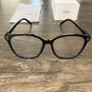Dior Black Eyewear with Gold Detailing